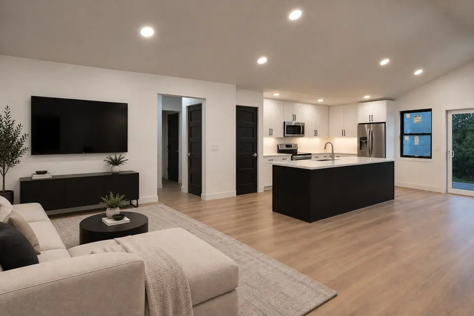 202 King Drive living area and kitchen